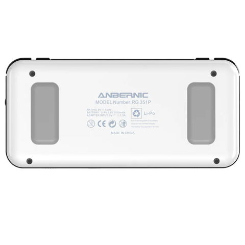 Consola de jocuri retro portabila ANBERNIC RG351P 64GB, quad core Cortex-A35 1.5GHz, RAM 1GB DDR3, Display 3.5 inch IPS 320x480, acumulator 3500 mAh, alba [2]