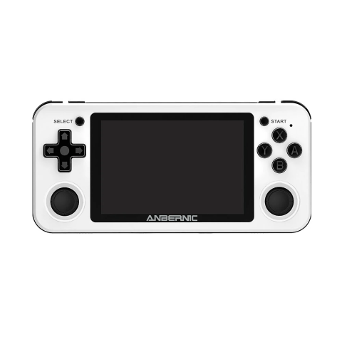 Consola de jocuri retro portabila ANBERNIC RG351P 64GB, quad core Cortex-A35 1.5GHz, RAM 1GB DDR3, Display 3.5 inch IPS 320x480, acumulator 3500 mAh, alba [1]