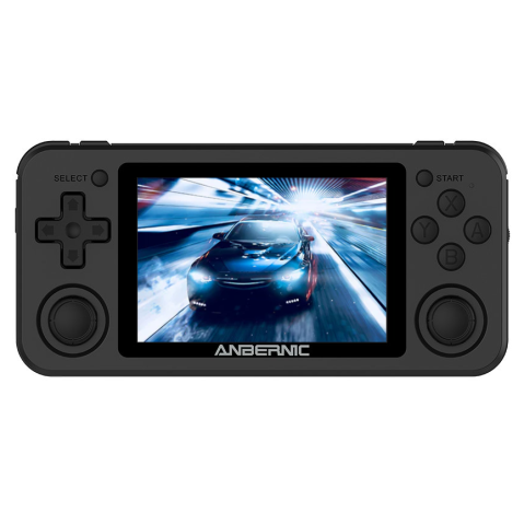 Gaming - Consola de jocuri retro portabila ANBERNIC RG351P 64GB, quad core Cortex-A35 1.5GHz, RAM 1GB DDR3, Display 3.5 inch IPS 320x480, acumulator 3500 mAh, neagra