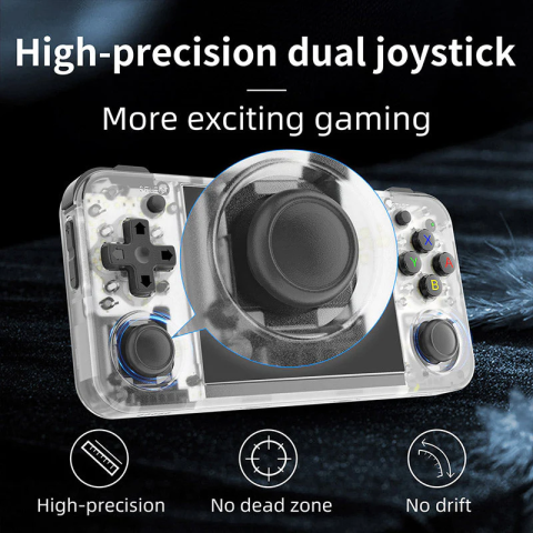 Consola portabila retro ANBERNIC RG35XX H cu jocuri, quad core Cortex-A53 1.5GHz, 1GB LPDDR4, IPS LCD 3.5" 640x480, 3300 mAh, WiFi 5, Bluetooth 4.2, alb transparent [7]