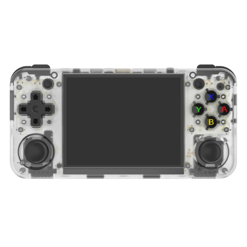 Consola portabila retro ANBERNIC RG35XX H cu jocuri, quad core Cortex-A53 1.5GHz, 1GB LPDDR4, IPS LCD 3.5" 640x480, 3300 mAh, WiFi 5, Bluetooth 4.2, alb transparent [1]