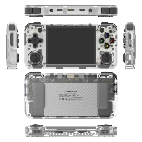 Consola portabila retro ANBERNIC RG35XX H cu jocuri, quad core Cortex-A53 1.5GHz, 1GB LPDDR4, IPS LCD 3.5" 640x480, 3300 mAh, WiFi 5, Bluetooth 4.2, alb transparent [3]