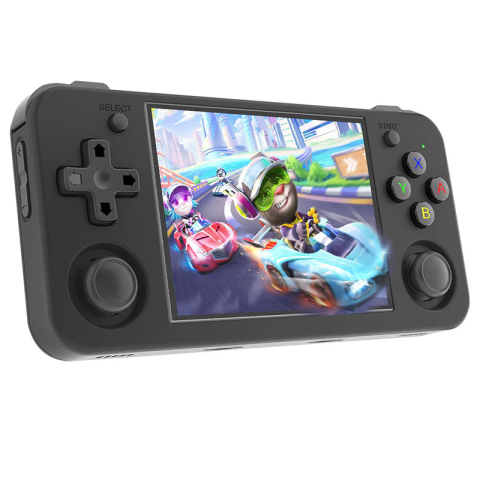 Consola portabila retro ANBERNIC RG35XX H cu jocuri, quad core Cortex-A53 1.5GHz, 1GB LPDDR4, IPS LCD 3.5" 640x480, 3300 mAh, WiFi 5, Bluetooth 4.2, negru [0]