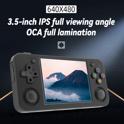 Consola portabila retro ANBERNIC RG35XX H cu jocuri, quad core Cortex-A53 1.5GHz, 1GB LPDDR4, IPS LCD 3.5" 640x480, 3300 mAh, WiFi 5, Bluetooth 4.2, negru [5]