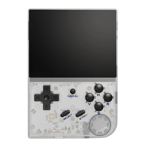 Consola retro ANBERNIC RG35XX 64GB cu jocuri, quad core Cortex-A53 1.5GHz, 1GB LPDDR4, IPS LCD 3.5" 640x480 4:3, acumulator 2600 mAh, alb transparent, portabila [9]