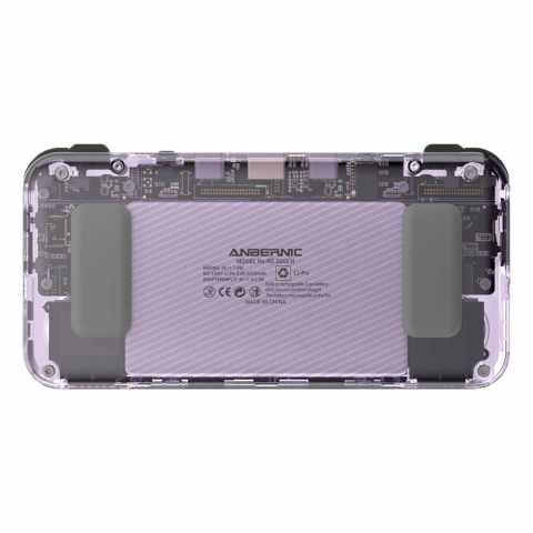 Consola retro ANBERNIC RG35XX H 64GB cu jocuri, stock OS, quad core 1.5GHz, 1GB LPDDR4, IPS LCD 3.5" 640x480, 3300 mAh, WiFi 5, Bluetooth 4.2, portabila, mov transparent [2]