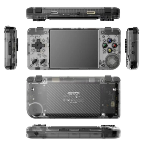 Consola retro portabila Anbernic RG28XX 64GB cu jocuri, quad core Cortex-A35 1.5GHz, 1GB LPDDR4, IPS LCD 3.5" 640x480, 3100 mAh, negru transparent [2]