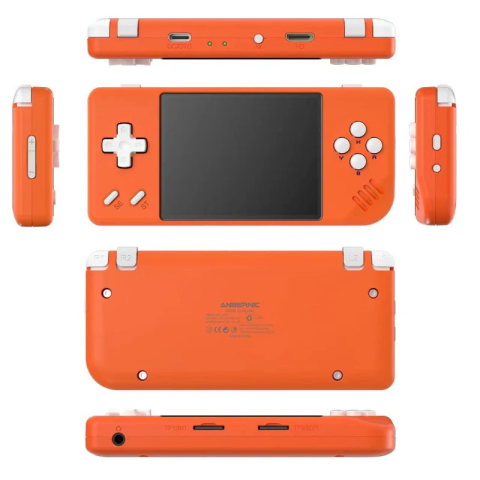 Consola retro portabila Anbernic RG28XX 64GB cu jocuri, quad core Cortex-A35 1.5GHz, 1GB LPDDR4, IPS LCD 3.5" 640x480, 3100 mAh, portocaliu [2]