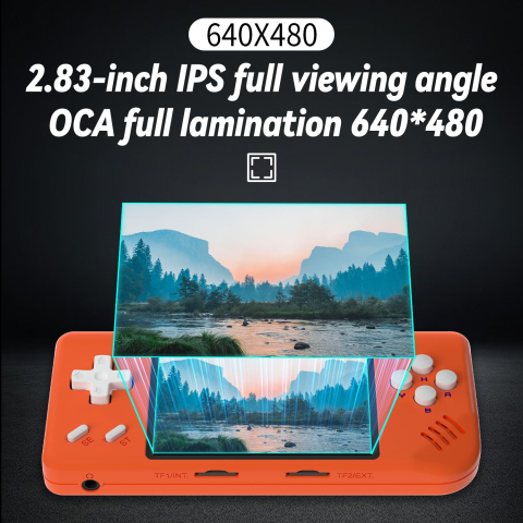 Consola retro portabila Anbernic RG28XX 64GB cu jocuri, quad core Cortex-A35 1.5GHz, 1GB LPDDR4, IPS LCD 3.5" 640x480, 3100 mAh, portocaliu [7]