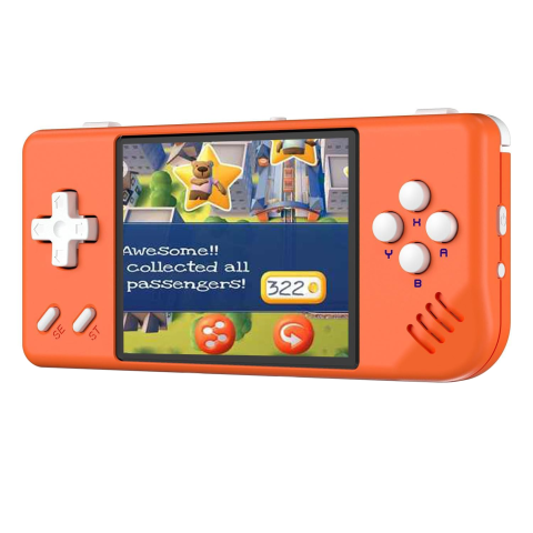 Consola retro portabila Anbernic RG28XX 64GB cu jocuri, quad core Cortex-A35 1.5GHz, 1GB LPDDR4, IPS LCD 3.5" 640x480, 3100 mAh, portocaliu [0]