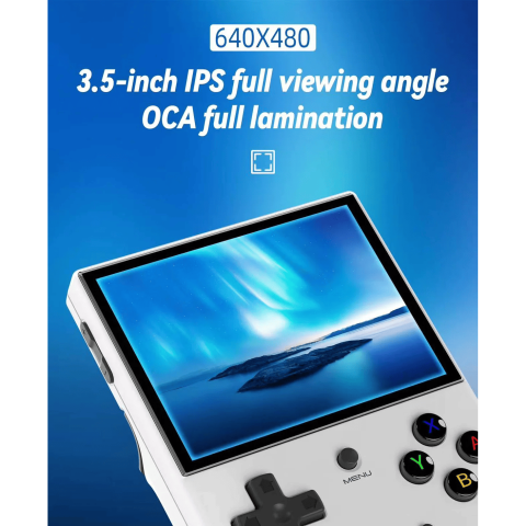 Consola retro portabila ANBERNIC RG35XX PLUS 64GB cu jocuri, quad core 1.5GHz, 1GB LPDDR4, IPS LCD 3.5" 640x480, 3300 mAh, WiFi 5, Bluetooth 4.2, alba [12]