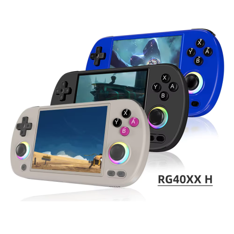 Consola retro portabila ANBERNIC RG40XX H cu jocuri, quad core Cortex-A53 1.5GHz, 1GB LPDDR4, IPS LCD 4" 640x480, 3200 mAh, WiFi 5, Bluetooth 4.2, albastru [8]