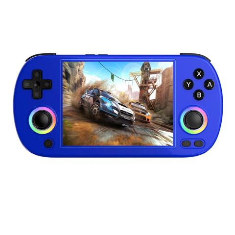 Gaming - Consola retro portabila ANBERNIC RG40XX H cu jocuri, quad core Cortex-A53 1.5GHz, 1GB LPDDR4, IPS LCD 4" 640x480, 3200 mAh, WiFi 5, Bluetooth 4.2, albastru