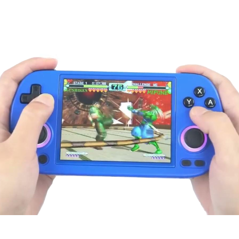 Consola retro portabila ANBERNIC RG40XX H cu jocuri, quad core Cortex-A53 1.5GHz, 1GB LPDDR4, IPS LCD 4" 640x480, 3200 mAh, WiFi 5, Bluetooth 4.2, albastru [4]