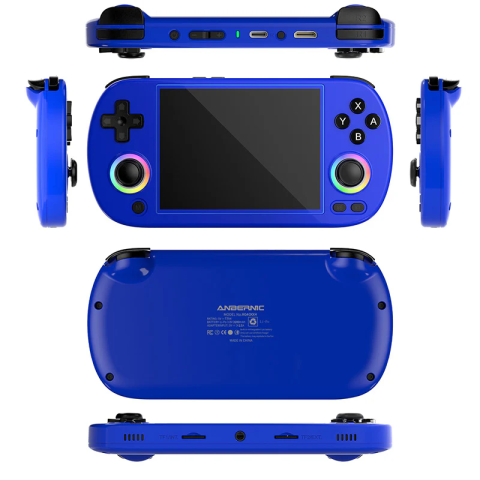 Consola retro portabila ANBERNIC RG40XX H cu jocuri, quad core Cortex-A53 1.5GHz, 1GB LPDDR4, IPS LCD 4" 640x480, 3200 mAh, WiFi 5, Bluetooth 4.2, albastru [1]