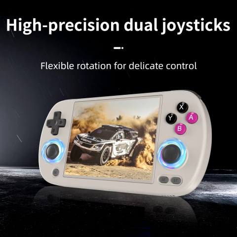 Consola retro portabila ANBERNIC RG40XX H cu jocuri, quad core Cortex-A53 1.5GHz, 1GB LPDDR4, IPS LCD 4" 640x480, 3200 mAh, WiFi 5, Bluetooth 4.2, gri [12]