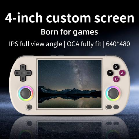 Consola retro portabila ANBERNIC RG40XX H cu jocuri, quad core Cortex-A53 1.5GHz, 1GB LPDDR4, IPS LCD 4" 640x480, 3200 mAh, WiFi 5, Bluetooth 4.2, gri [14]