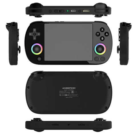 Consola retro portabila ANBERNIC RG40XX H cu jocuri, quad core Cortex-A53 1.5GHz, 1GB LPDDR4, IPS LCD 4" 640x480, 3200 mAh, WiFi 5, Bluetooth 4.2, negru [1]