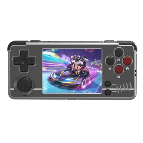 Gaming - Consola retro portabila Miyoo A30 cu jocuri incluse, 4-core 1.5GHz, 512MB, IPS LCD 2.8" 640x480, 2600mAh, gri