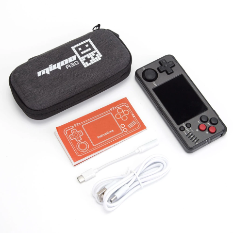 Consola retro portabila Miyoo A30 cu jocuri incluse, 4-core 1.5GHz, 512MB, IPS LCD 2.8" 640x480, 2600mAh, negru [5]