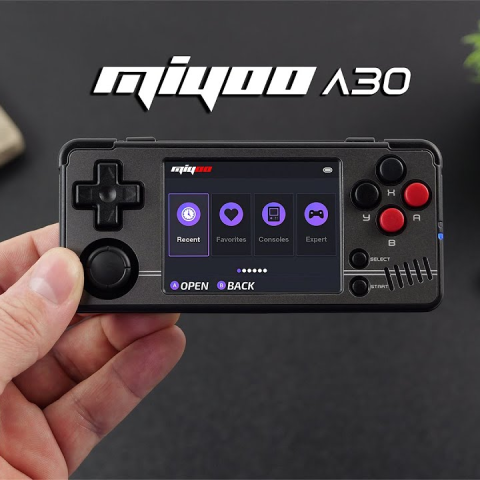 Consola retro portabila Miyoo A30 cu jocuri incluse, 4-core 1.5GHz, 512MB, IPS LCD 2.8" 640x480, 2600mAh, negru [8]