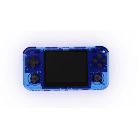 Gaming - Consola retro portabila O30S 64GB cu jocuri, quad core Cortex-A53 1.5GHz, 1GB DDR3L, IPS LCD 3.5" 640x480, 3000 mAh, albastru transparent