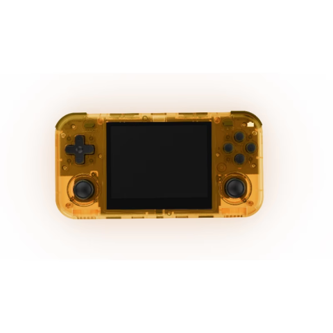 Gaming - Consola retro portabila O30S 64GB cu jocuri, quad core Cortex-A53 1.5GHz, 1GB DDR3L, IPS LCD 3.5" 640x480, 3000 mAh, portocaliu transparent