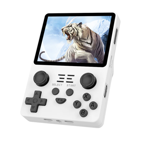 Consola retro portabila POWKIDDY RGB20S 64GB cu jocuri, 4-core 1.5GHz, 1GB DDR3, IPS LCD 3.5" 640x480, 3500 mAh, alb [0]