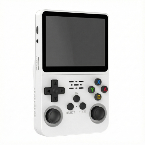 Consola retro portabila R36S 64GB cu jocuri, quad core Cortex-A53 1.5GHz, 1GB DDR3, IPS LCD 3.5" 640x480, 3200 mAh, alb [2]