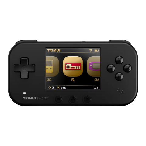 Console Retro - Consola retro portabila TRIMUI Smart 64GB cu jocuri, Cortex-A7 1.2GHz, 128MB LPDDR4, IPS LCD 2.4" 320x240, 1000 mAh, WiFi 4, Bluetooth 4.0, negru