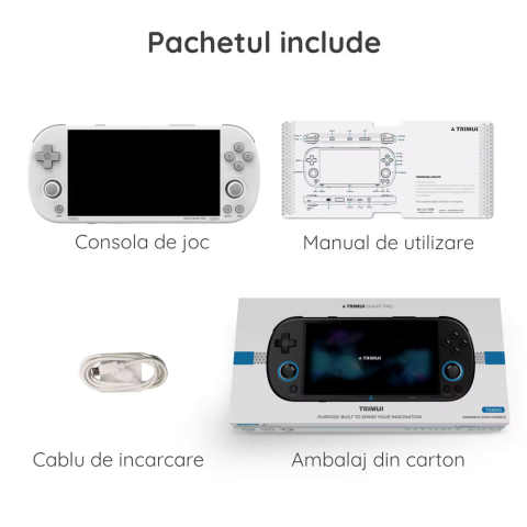 Consola retro portabila TRIMUI Smart Pro cu jocuri, quad core Cortex-A35 1.8GHz, 1GB LPDDR4, IPS LCD 4.96" 1280x720, 5000 mAh, WiFi 5, alb [13]