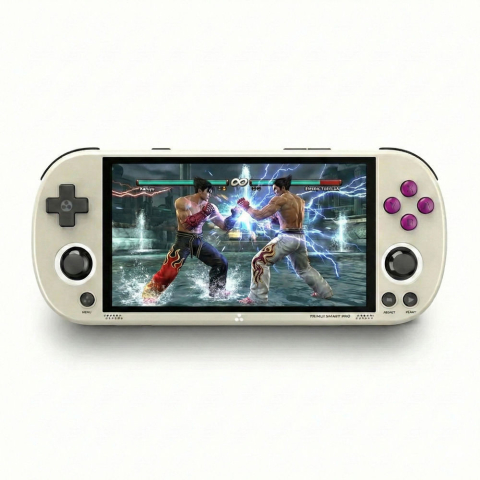 Gaming - Consola retro portabila TRIMUI Smart Pro cu jocuri, quad core Cortex-A35 1.8GHz, 1GB LPDDR4, IPS LCD 4.96" 1280x720, 5000 mAh, WiFi 5, gri