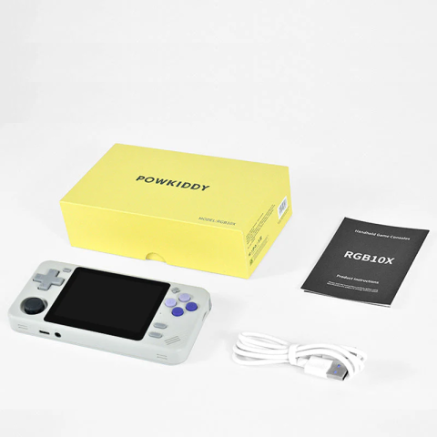 Consola retro Powkiddy RGB10X 64GB cu jocuri, quad core Cortex-A35 1.5GHz, 1GB RAM, IPS LCD 3.5" 640x480 4:3, acumulator 2800 mAh, gri, portabila [14]