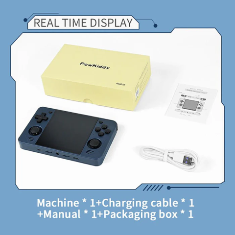 Consola retro Powkiddy RGB30 128GB cu jocuri incluse, quad core Cortex-A55 1.8GHz, 1GB LPDDR4, IPS LCD 4.0" 720x720, 4100mAh, albastra, portabila [9]