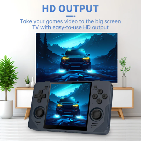 Consola retro Powkiddy RGB30 128GB cu jocuri incluse, quad core Cortex-A55 1.8GHz, 1GB LPDDR4, IPS LCD 4.0" 720x720, 4100mAh, albastra, portabila [1]