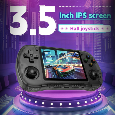 Consola retro Powkiddy X35H 64GB cu jocuri, quad core Cortex-A55 2.0GHz, 1GB RAM, IPS LCD 3.5" 640x480 4:3, acumulator 3000 mAh, bluetooth, neagra, portabila [4]