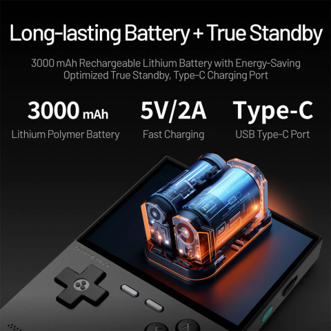 Consola retro TRIMUI Brick 64GB cu jocuri, quad core Cortex-A53 2.0GHz, 1GB RAM, IPS LCD 3.2" 1024x768 4:3, acumulator 3000 mAh, WiFi, Bluetooth, indigo, portabila [5]