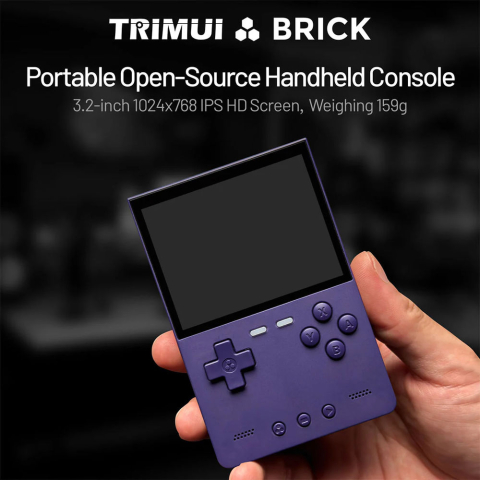 Consola retro TRIMUI Brick 64GB cu jocuri, quad core Cortex-A53 2.0GHz, 1GB RAM, IPS LCD 3.2" 1024x768 4:3, acumulator 3000 mAh, WiFi, Bluetooth, indigo, portabila [3]