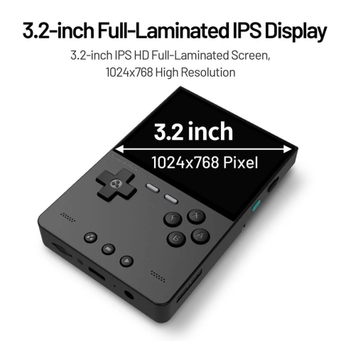 Consola retro TRIMUI Brick 64GB cu jocuri, quad core Cortex-A53 2.0GHz, 1GB RAM, IPS LCD 3.2" 1024x768 4:3, acumulator 3000 mAh, WiFi, Bluetooth, neagra, portabila [4]