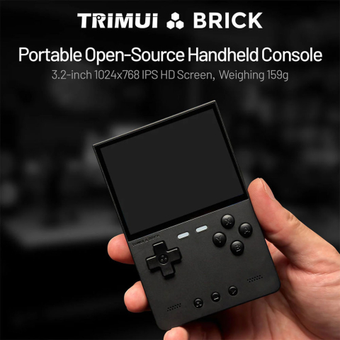 Consola retro TRIMUI Brick 64GB cu jocuri, quad core Cortex-A53 2.0GHz, 1GB RAM, IPS LCD 3.2" 1024x768 4:3, acumulator 3000 mAh, WiFi, Bluetooth, neagra, portabila [3]