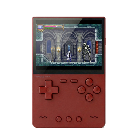 Gaming - Consola retro TRIMUI Brick 64GB cu jocuri, quad core Cortex-A53 2.0GHz, 1GB RAM, IPS LCD 3.2" 1024x768 4:3, acumulator 3000 mAh, WiFi, Bluetooth, rosu, portabila