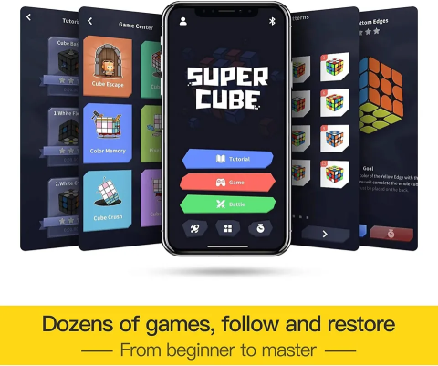 Cub Giiker i3s Super Cube, educativ, inteligent, de logica, cu aplicatie andoid, conectare prin Bluetooth, tutoriale, jocuri, provocari, clasamente si statistici [5]