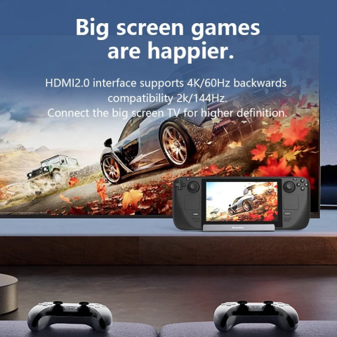 Docking Station 6 in 1 pentru Steam Deck, 3 x USB 3.0, HDMI 2.0 4K@60Hz 2k@144Hz, Gigabit Ethernet 1000Mbps si PD Hub de 100W [4]