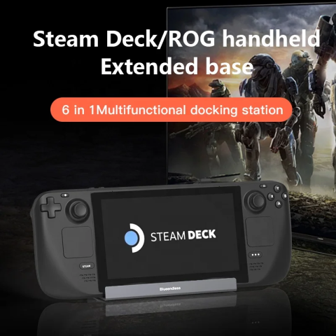 Docking Station 6 in 1 pentru Steam Deck, 3 x USB 3.0, HDMI 2.0 4K@60Hz 2k@144Hz, Gigabit Ethernet 1000Mbps si PD Hub de 100W [2]