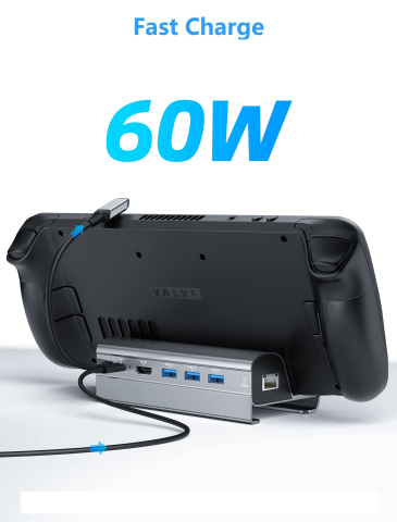 Docking Station Bakeey pentru Steam Deck, 3 x USB 3.0, HDMI 4K@60Hz, Gigabit Ethernet 1000Mbps si PD Hub de 60W [4]