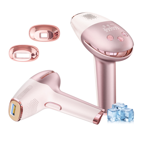 Ingrijire personala - Epilator IPL Clavi, Premium, Functie ICE Cool cu Racire, Epilare Definitiva, Intinerire Piele, Reducere Acnee, 9 Trepte de Intensitate, 999 999 Pulsatii, 2 Capete de Schimb, Senzor Piele, Roz