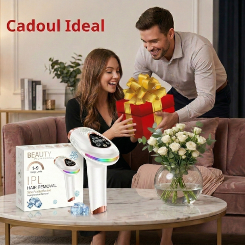 Epilator IPL Clavi, Premium PRO, Functie ICE Cool cu Racire, Epilare Definitiva, Intinerire Piele, Reducere Acnee, 9 Trepte de Intensitate, 999 999 Pulsatii, 2 Capete de Schimb, Senzor Piele Led, Alb [11]