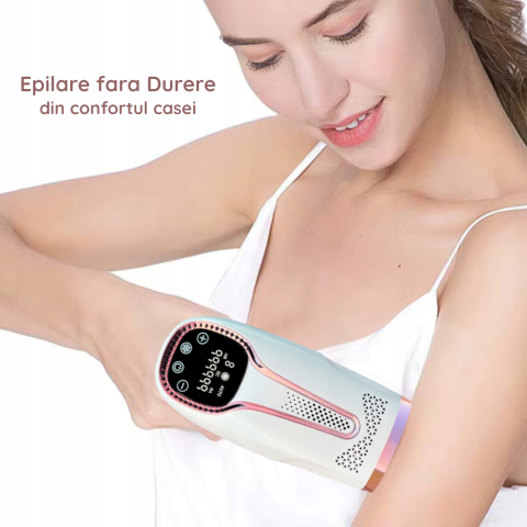 Epilator IPL Clavi, Ultimate, Functie ICE Cool cu Racire, Epilare Definitiva, Intinerire Piele, Reducere Acnee, 9 Trepte de Intensitate, 999 999 Pulsatii, Senzor Piele, Alb Nature [1]