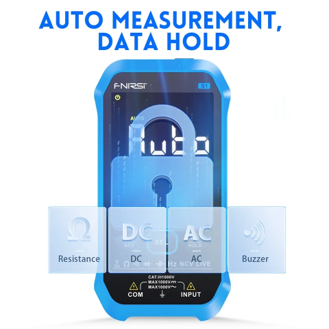 Multimetru digital FNIRSI S1, masoara tensiunea, intensitatea, rezistenta, capacitatea, temperatura, testarea continuitatii, portabil, precis, compact [3]