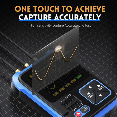 Osciloscop digital DSO-TC3 (High Profile), MOSMAOO®, Generator de semnal, Tester de tranzistori, Cu rol de multimetru, Masoara temperatura si umiditatea, Cu senzor infrarosu, Albastru [3]